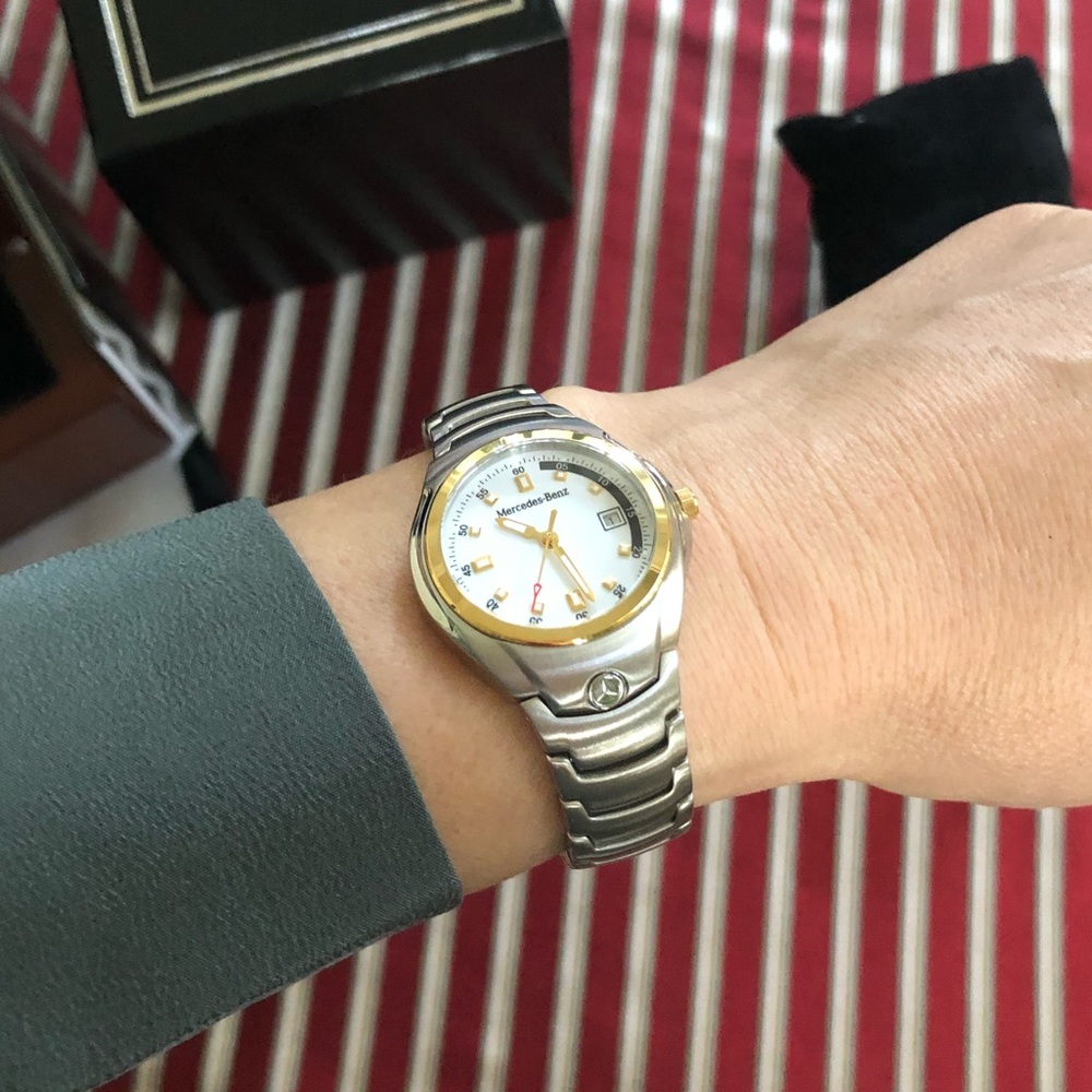 NWT Tourneau Mercedes-Benz 2-tone Silver/Gold Watc